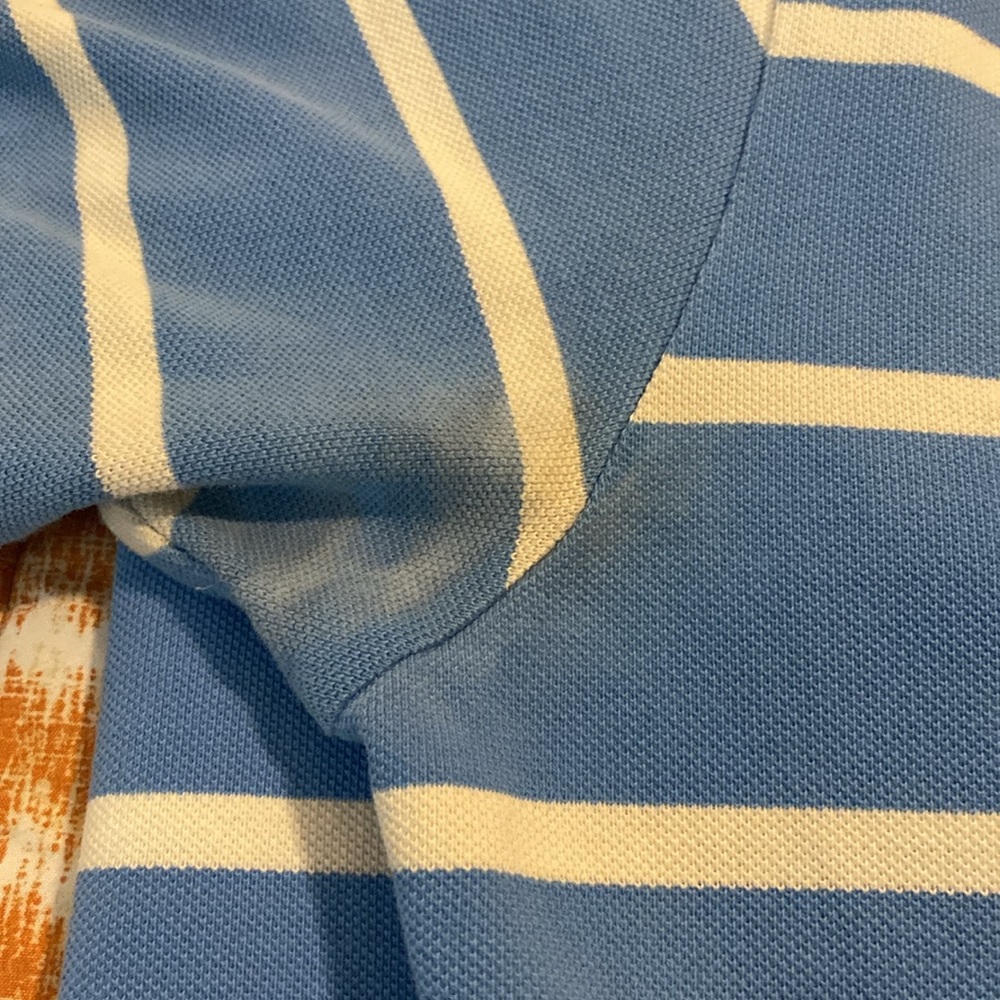 Polo Ralph Lauren Men's M Blue Striped Cotton Polo Shirt - Picture 11 of 11